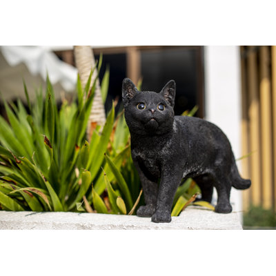 Cat Walking Looking Left Statue
