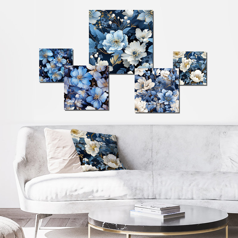 Earnhardt - Ensemble de 5 décorations murales florales