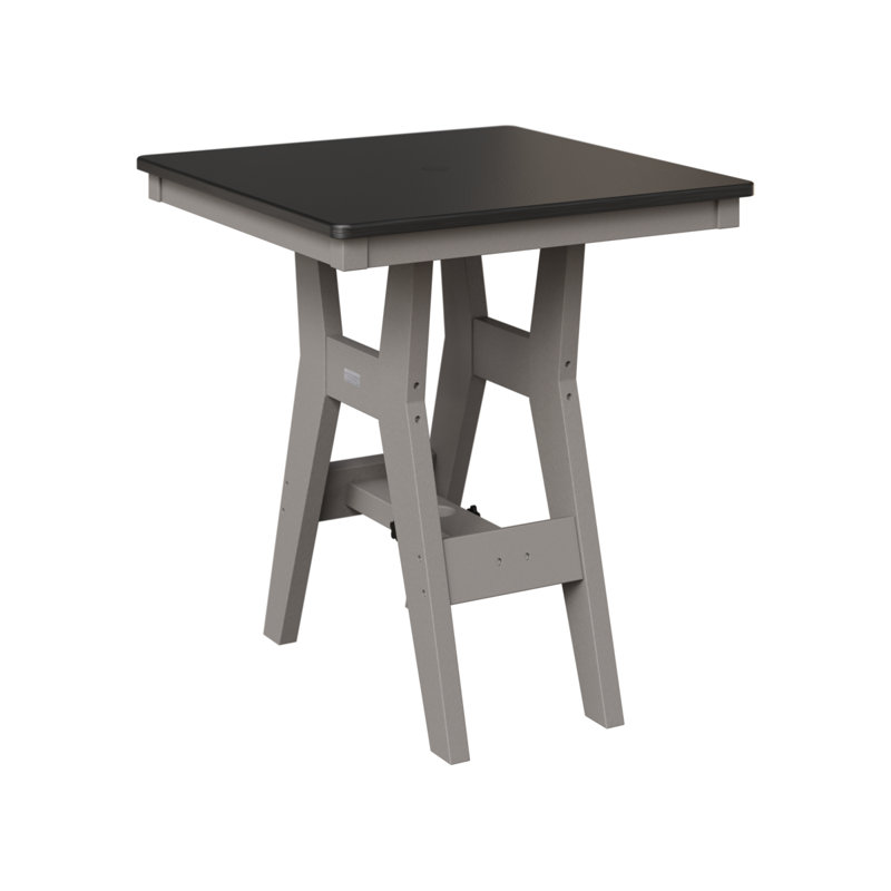 Table de bar carrée 28 po Berlin Gardens Harbor, H 38,87 po x l 28 po x P 28 po, Gris clair, Noir martelé