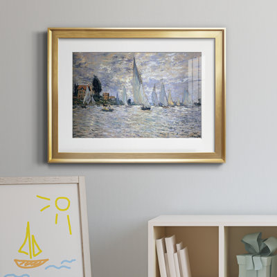 La régate d'Argenteuil - Tableau encadré sous verre acrylique, grand format, idéal pour le salon