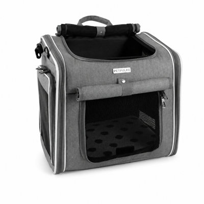 Foldable Pet Bicycle Basket Carrier with Mesh Windows, Top Opening and Carry Handle for Cats and Small Dogs