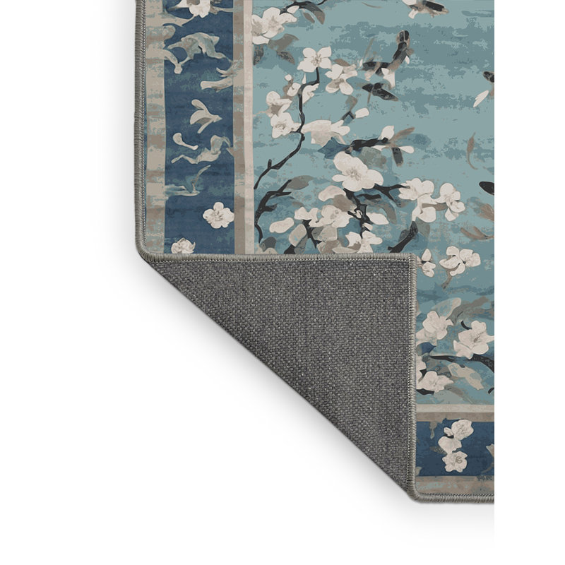 Tapis gris soyeux et moelleux, Rectangle 7 pi x 9 pi