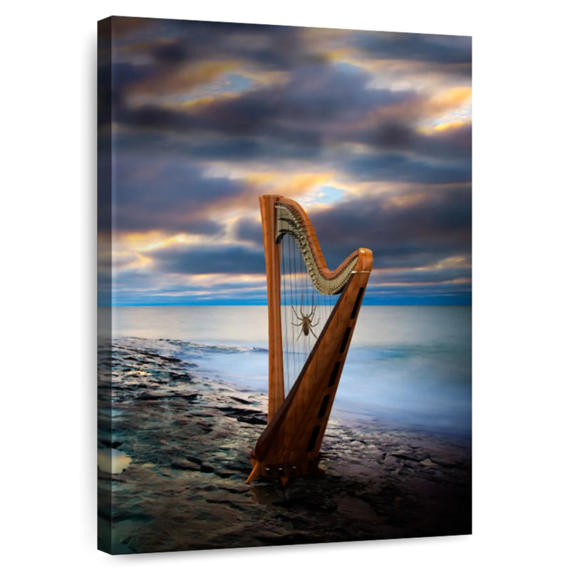 Abarca Spider On Harp, 36" H x 24" W
