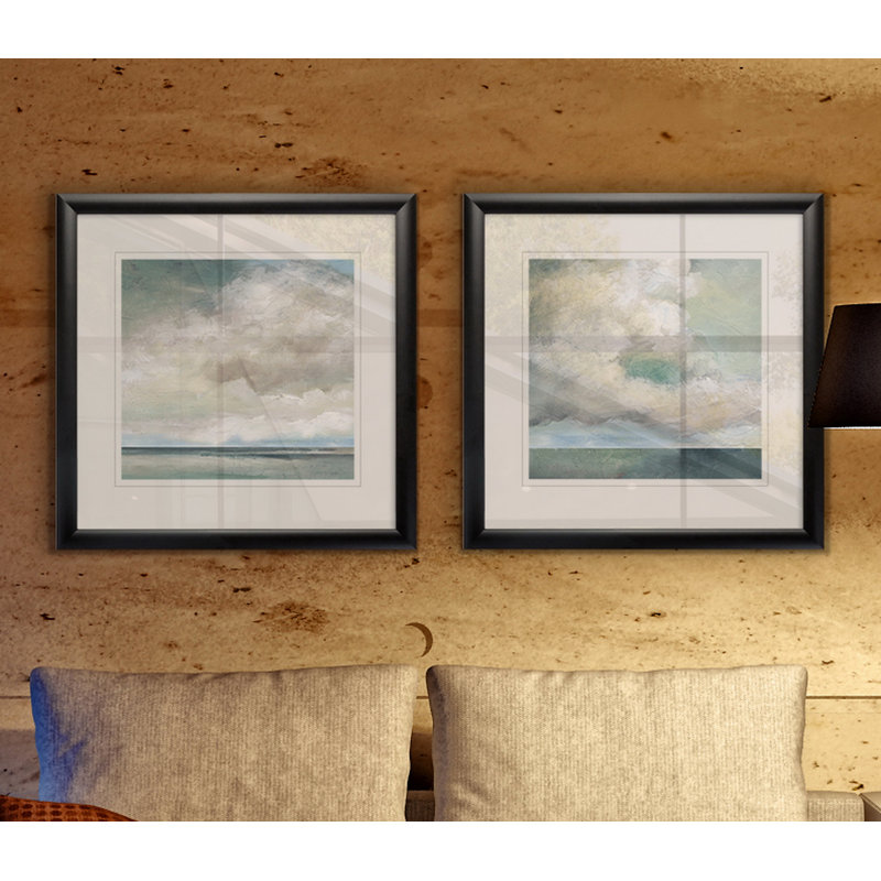 Cloudscape VII - ensemble de 2 reproductions encadrées sur papier, Cadre noir