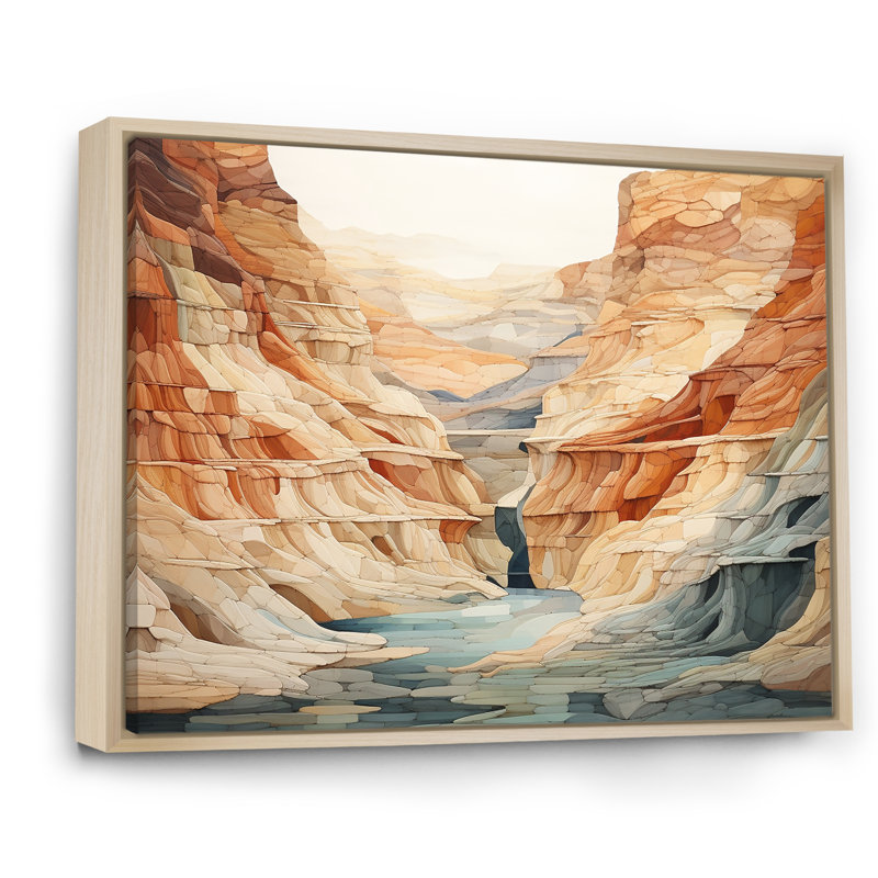 Minimalisme dans un canyon, impression sur toile, 12" H x 20" W, Cadre naturel flottant