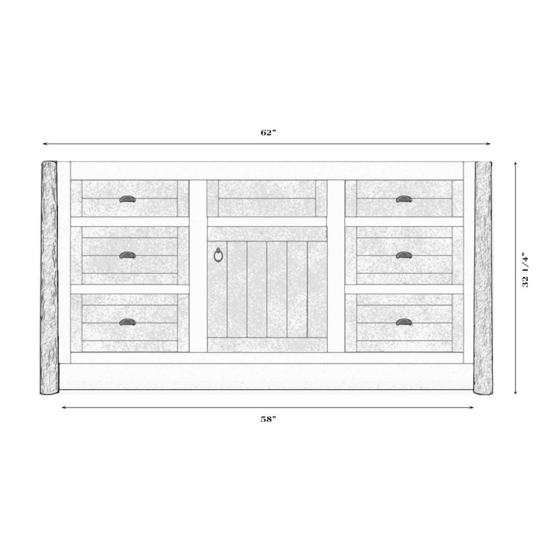Meuble-lavabo en bois de grange Fireside Lodge, Avec surface stratifiée, Pieds en bois de grange, Lavabo double