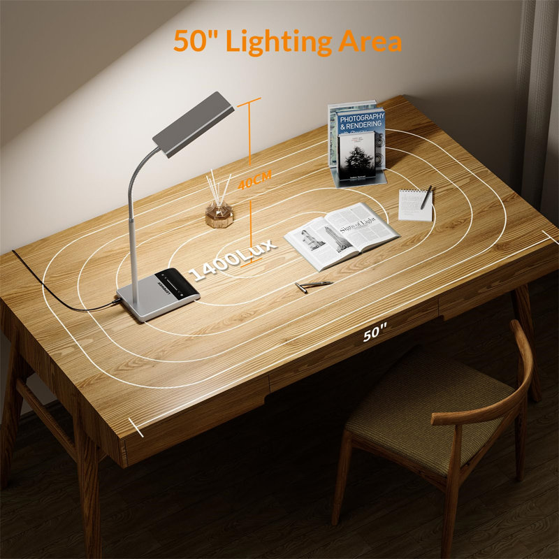 Metal Desk Lamp, White