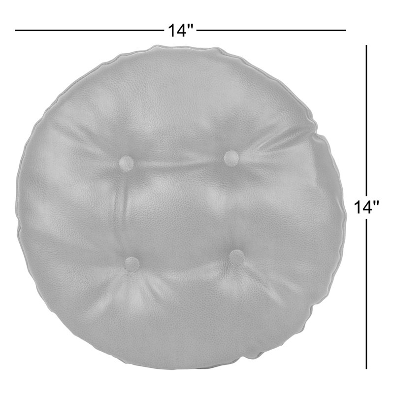 Coussin de tabouret de bar antidérapant rond en similicuir, 14 pouces, Noir