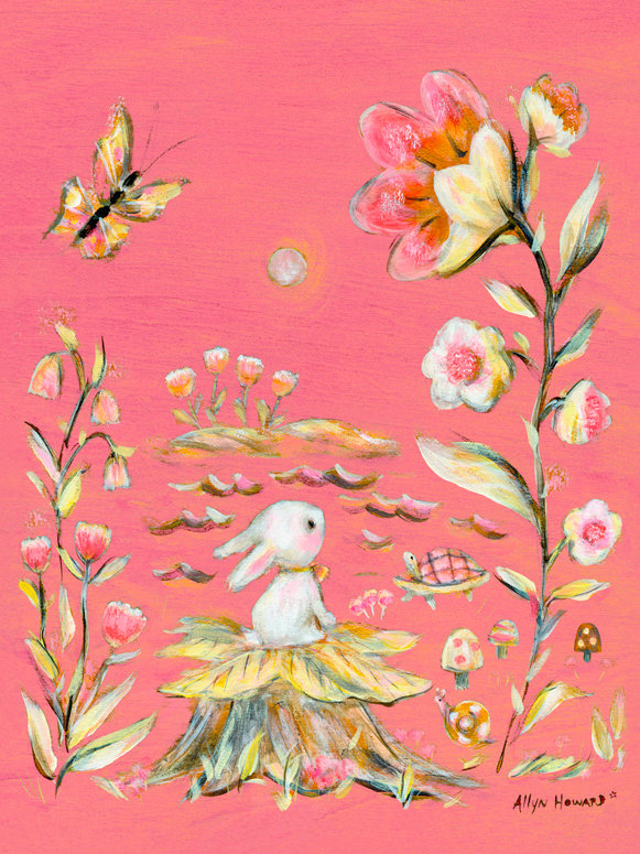 «Bunny Wonderful World», art sur toile, H 24 po x L 18 po x l 1,25 po
