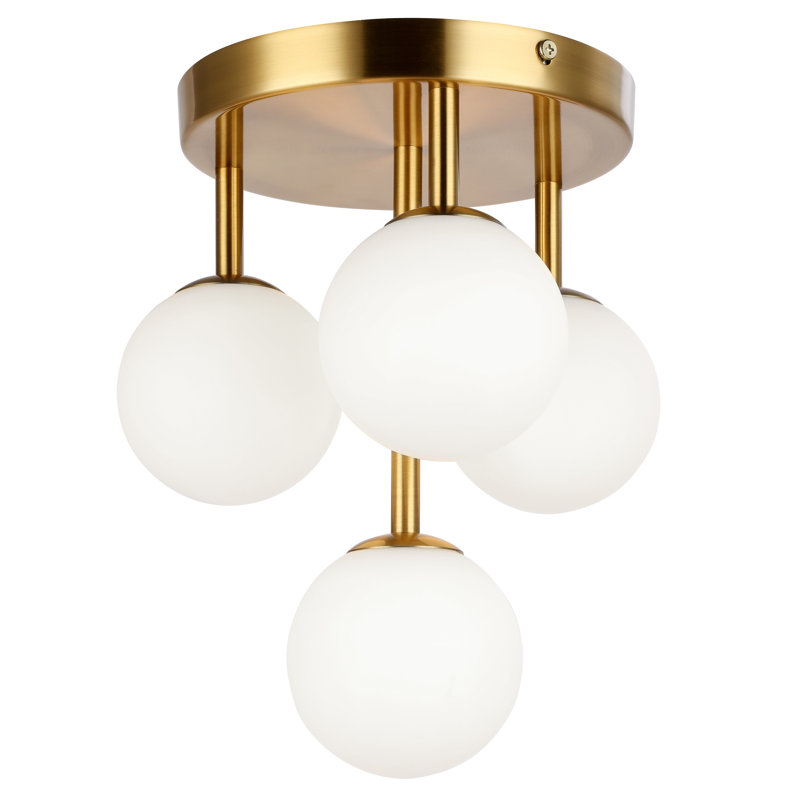 Plafonnier semi-encastré 4 lumières Megallan, Noir mat