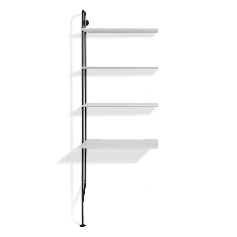 Hitch Metal Base Leaning / Ladder Desk, Black, White