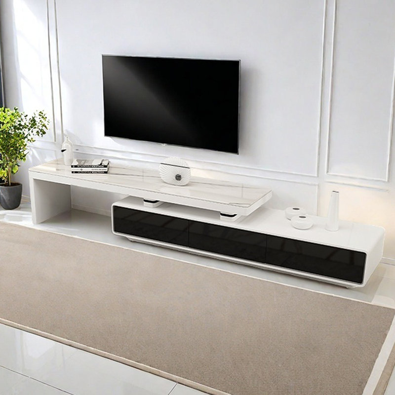 Nouveau meuble télé simple et innovant, Blanc/Noir