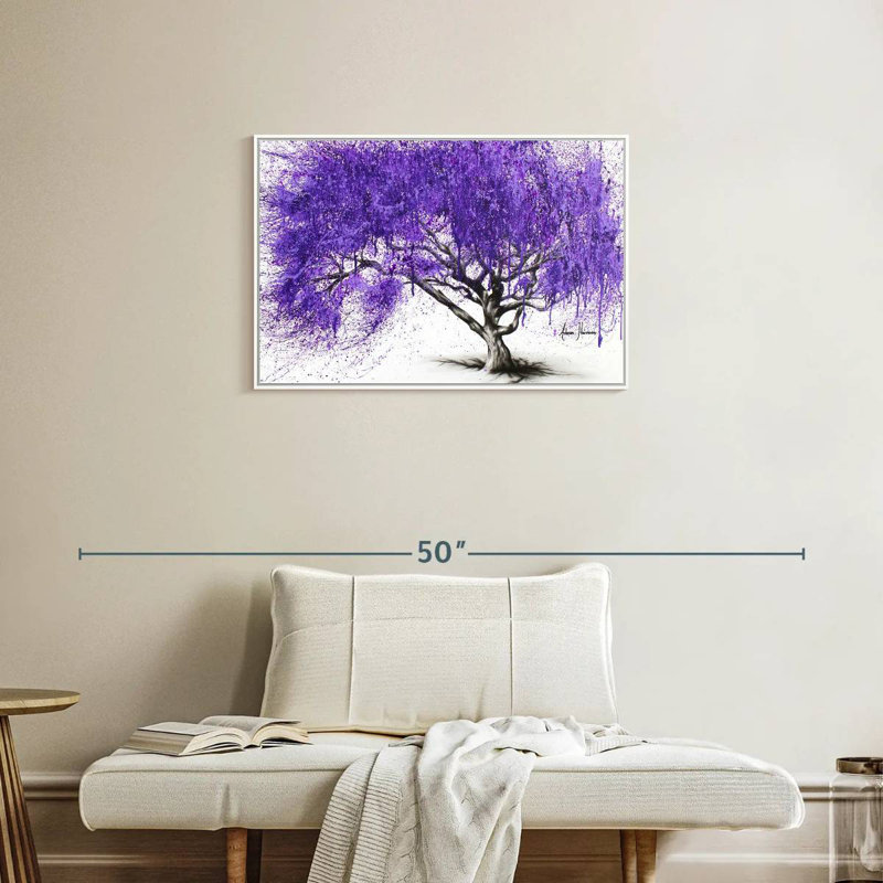 Rendez-vous au Jacaranda, Cadre flottant blanc, 31 po x 21 po