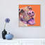 Pitbull On Orange, Square by Kirstin Wood - Painting on Canvas-546169049-546169053