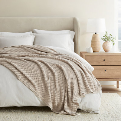 Couverture de lit 100% coton Waffle Weave