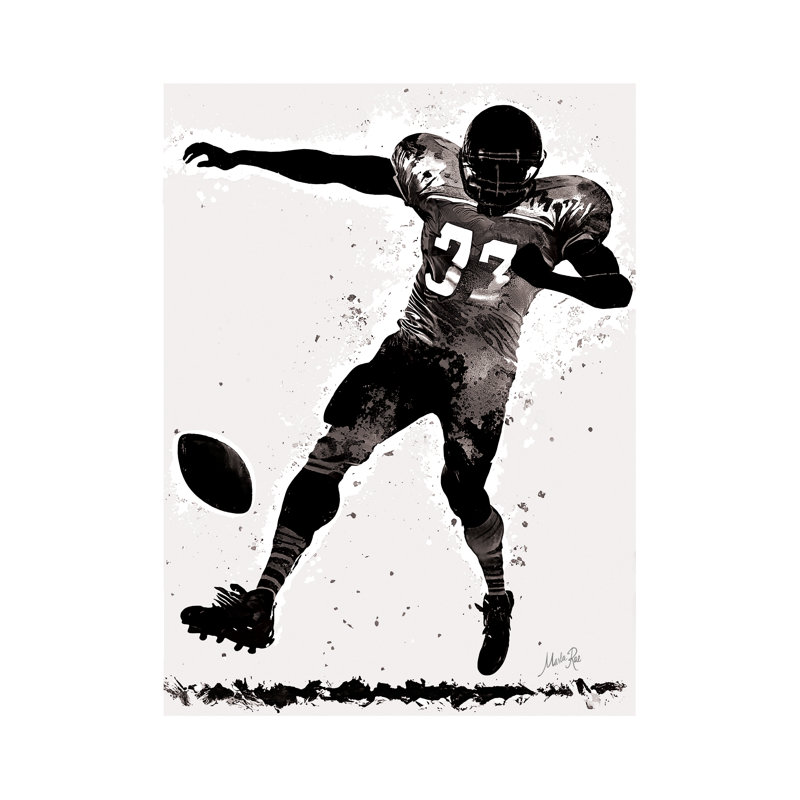 Joueur de football par Marla Rae, H 18 po x l 12 po