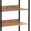 Kelsey 30"W Solid Mango Wood 6 Shelf Modern Industrial Large Bookcase with Metal Frame and Fixed Shelves