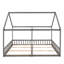 Lits plateforme simple de taille simple en gris - 2 côte à côte, construits en bois de pin ferme et lits de garde-corps, gris et robustes-1321948027