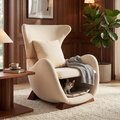 Doris Modern Upholstered Accent Chair with Pet/Storage Space