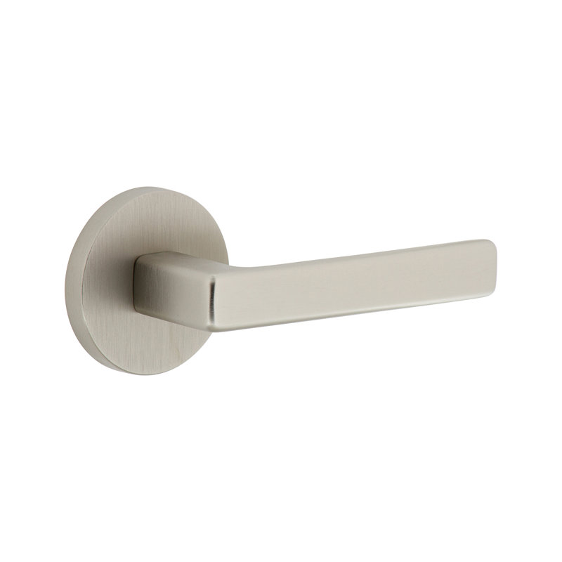 Viaggio Circolo Rosette Privacy (Bed & Bath) with Lusso Lever, 2.375", Right, Satin Nickel