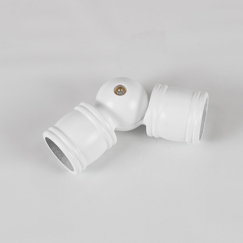 Connecteur de coin de tringle à rideau en baie de 1-3 / 8 po, White
