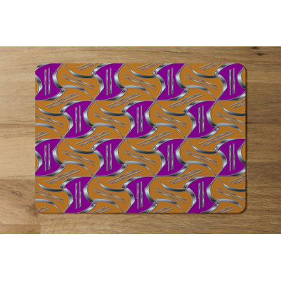 Gallaher Polyester, Wood Geometric Rectangle Placemat