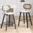 26" Modern Upholstered Low Back Rattan Wood Counter Height Stool-96885271-82747935