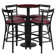 Naro 24'' Round Laminate Table Set with Round Base and 4 Ladder Back Metal Barstools