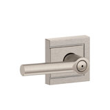 Broadway Lever with Upland Trim Bed and Bath Lock