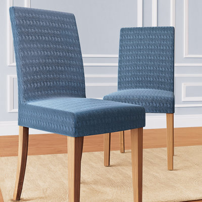 Houndstooth Textured Chair Slipcovers - Set of 2