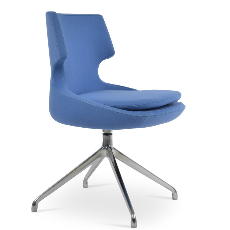 Patara Spider Swivel Chair in Wool, Sky Blue