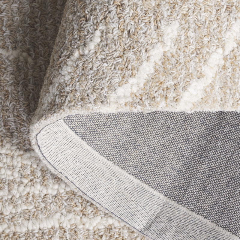 Ebony Hand Tufted Wool, Cotton Abstract Indoor Rug, Rectangle 5' x 8'