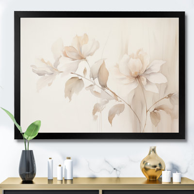 White Botanical Elegance II - Abstract Botanicals Canvas Wall Art