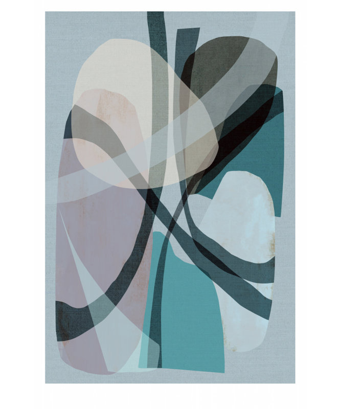 Flowing Abstract Forms by Cartissi — Abstract Wall Art, 12 × 18, Matted Framed Print, Tan