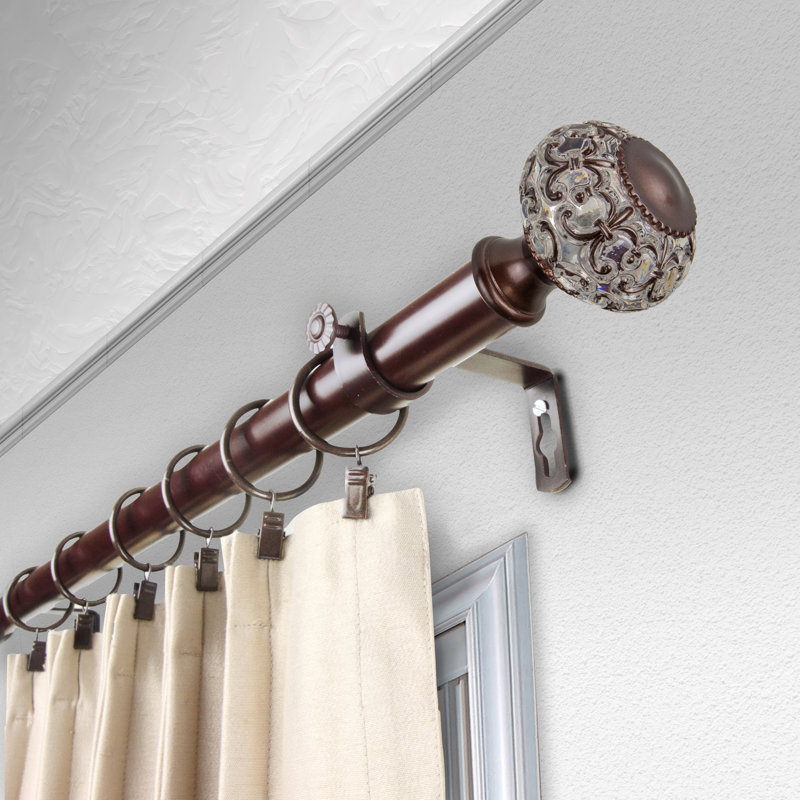 Tringle à rideaux simple 1 po Matias, H 2,75 po x l 240 po x P 3,63 po, Bronze