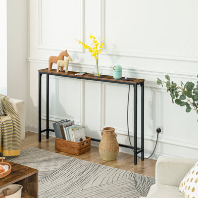 Behind Sofa Table, Slim Annaie For Hallway, With Power Outlet