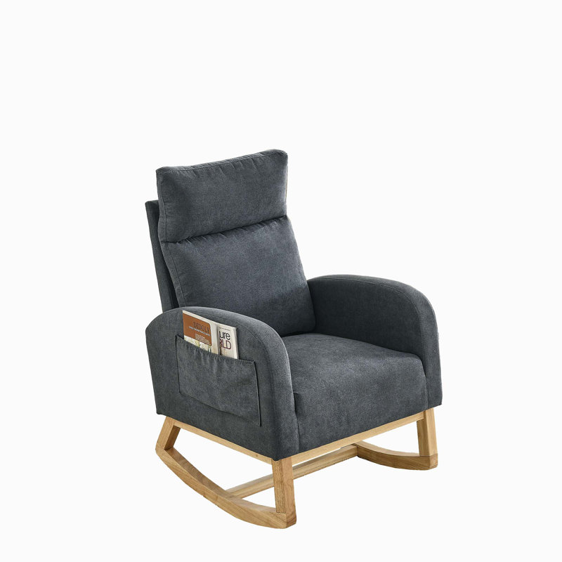 Corydon Upholstered Accent Chair, Dark Gray Fabric