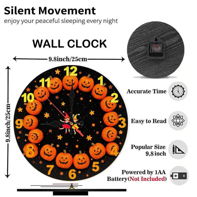 Horloge d'Halloween citrouille-1