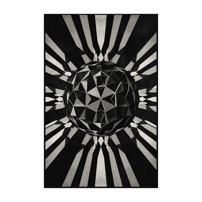 Tapis à motifs géométriques doux et moelleux de style moderne et contemporain Narberth en gris - reliure noire, 2 x 3