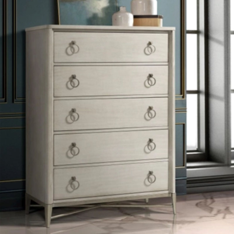 Commode 5 tiroirs Regan, Champagne