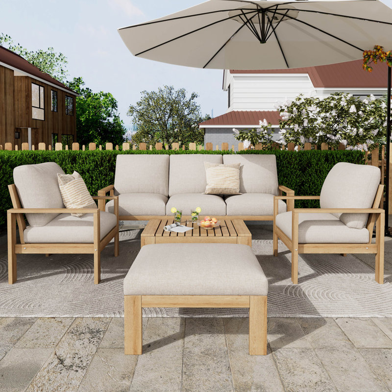 Ensemble de canapé modulaire d'extérieur en acacia