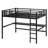 Metal Loft Bed With Power Outlet And LED Lighted, Space-Saving