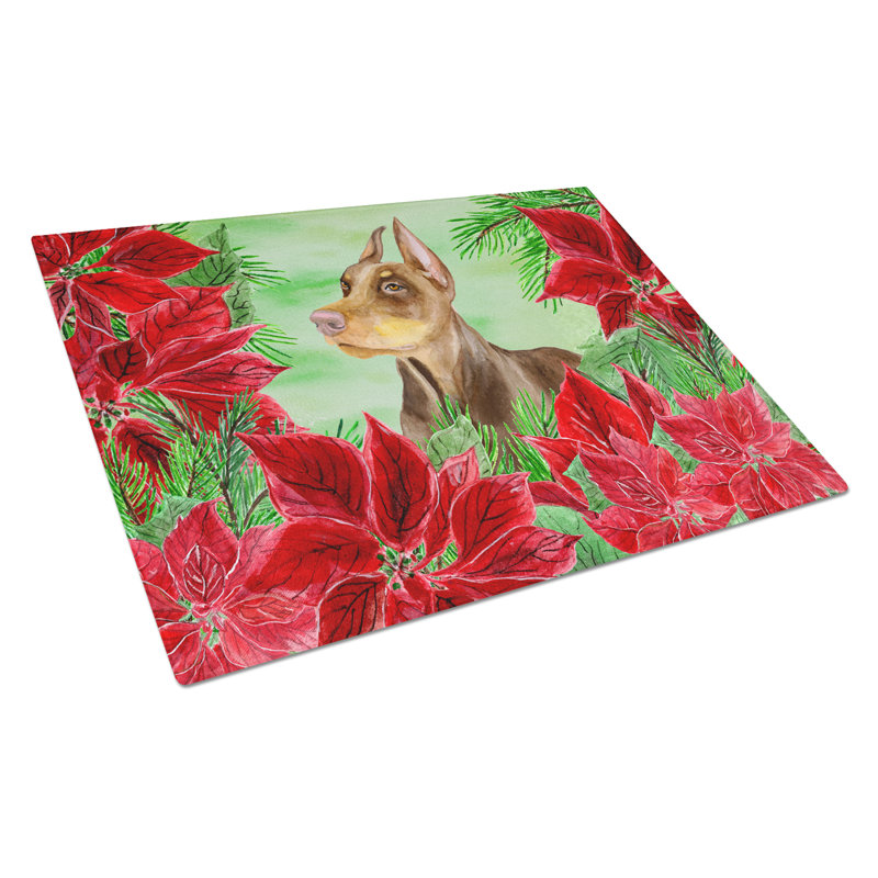Planche à découper en verre trempé caroline de trésors, Doberman pinscher