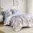 100% Comforter With Sheets, Twin, Blue Floral Design Twin Breathable Microfiber