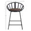 Chaise à hauteur de comptoir rembourrée noire Zudora (ensemble de 2)