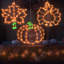 Ensemble de 3 lumières d'automne pour feuilles de dinde de l'Action de grâce, citrouille illuminant les décorations de l'Action de grâce, télécommande orange à 8 modes pour la fenêtre de la chambre à coucher du salon (fonction minuterie en métal