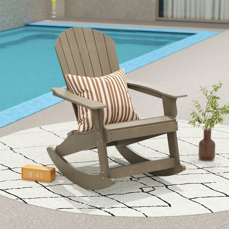 Chaise berçante d'extérieur en poly, Taupe