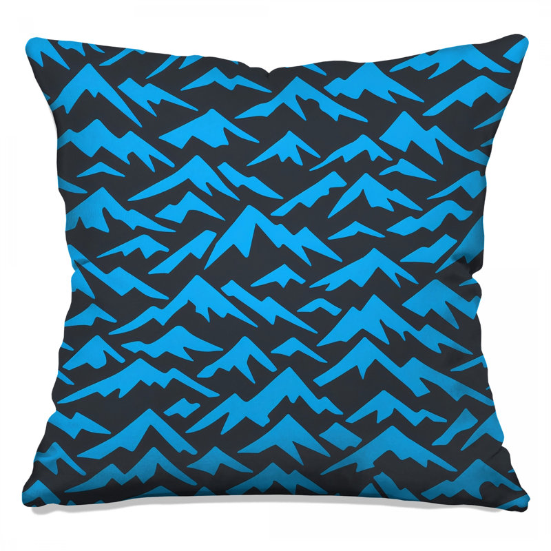 Blue Mountain Pattern Double Sided Throw Pillows, 14 x 14 inches