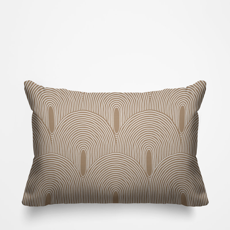 Coussin décoratif intérieur / extérieur Roli Boho, Beige, H 14 po x l 20 po