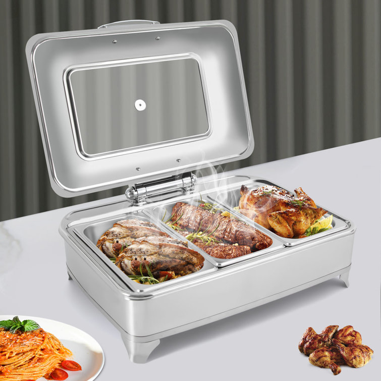 The Party Aisle™ Rectangular Buffet Server and Warming Tray Food